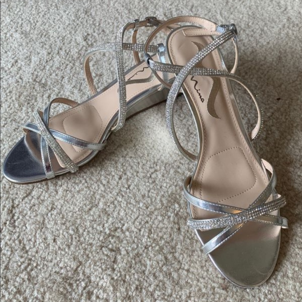Silver Wedge Sandals
